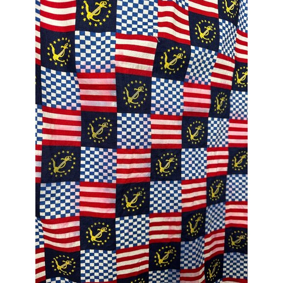 Vintage 90s NAUTICA Mens Nautical Patriotic Cotton Robe O/S American Flag - Picture 11 of 12